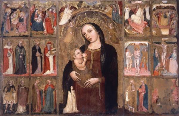 Mary w.Child & Saints / Ital.Ptg./ C14th de Italienisch