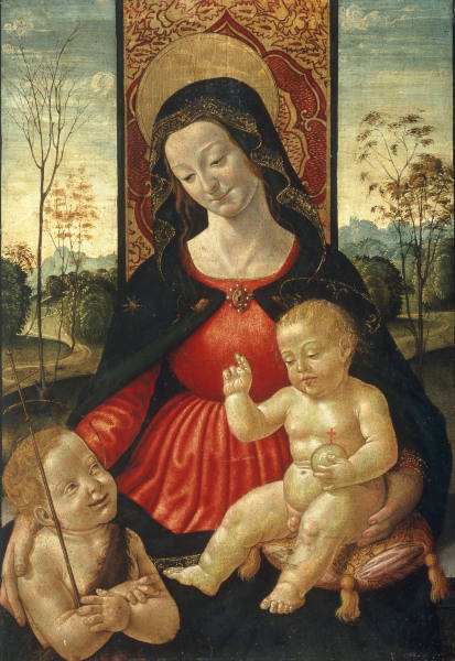 Mary w.Child & Boy John /Ital.Paint./C15 de Italienisch
