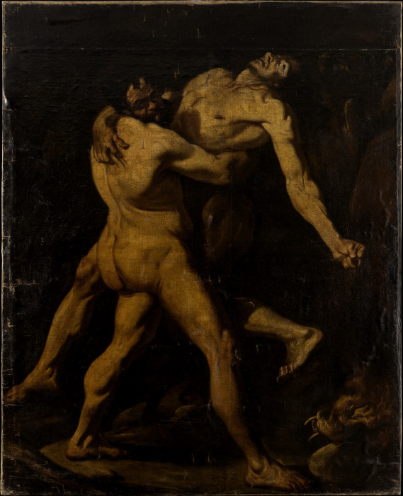 Hercules and Antaeus de Italienischer Meister des 17. Jahrhunderts
