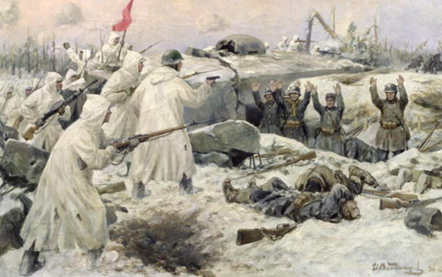 The Surrender of the Finns in 1940 (Russian-Finnish War), 1940 (oil on canvas) de Ivan Alexeyevich Vladimirov