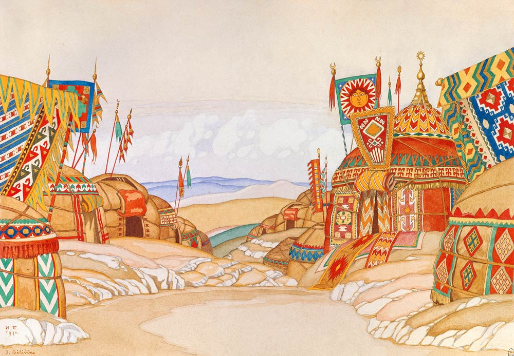 The Polovtsian camp. Stage design for the opera Prince Igor by A. Borodin de Ivan Jakovlevich Bilibin