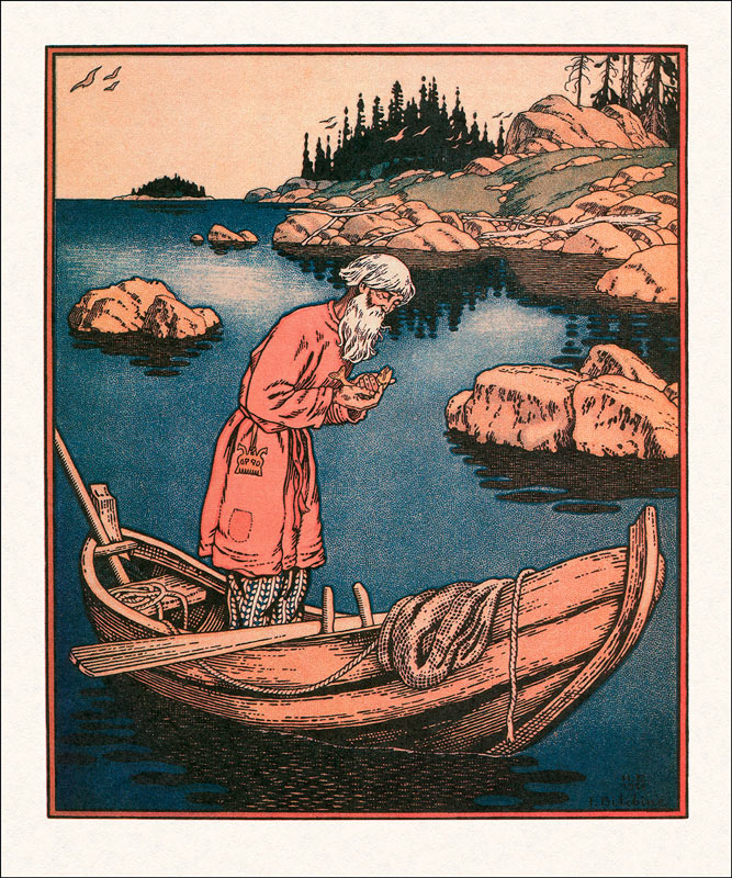 Illustration to the The Tale of the Fisherman and the Fish de Ivan Jakovlevich Bilibin