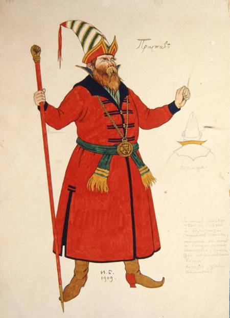 Costume design for Rimsky-Korsakov's (1844-1908) 'The Golden Cockerel' de Ivan Jakovlevich Bilibin
