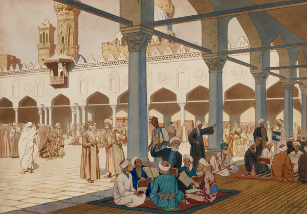 Courtyard of the Al-Azhar Mosque and University, Cairo de Ivan Jakovlevich Bilibin