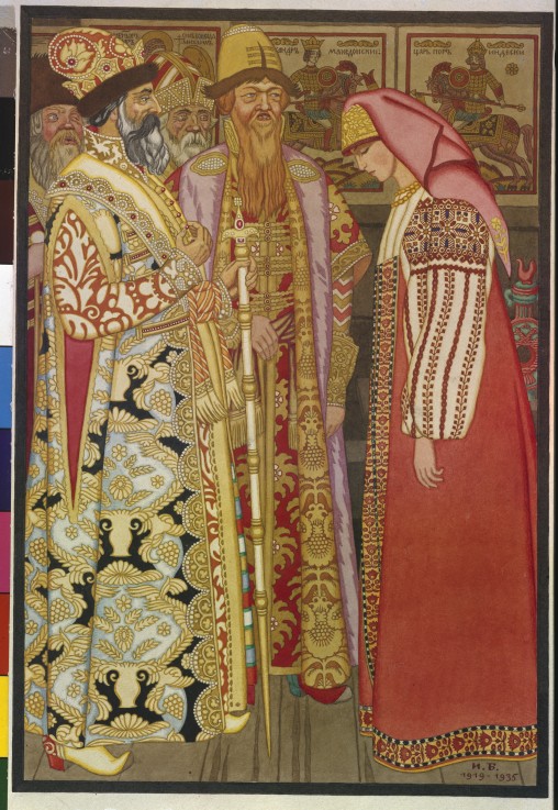 Archer's Wife Before the Tsar and his Retinue de Ivan Jakovlevich Bilibin