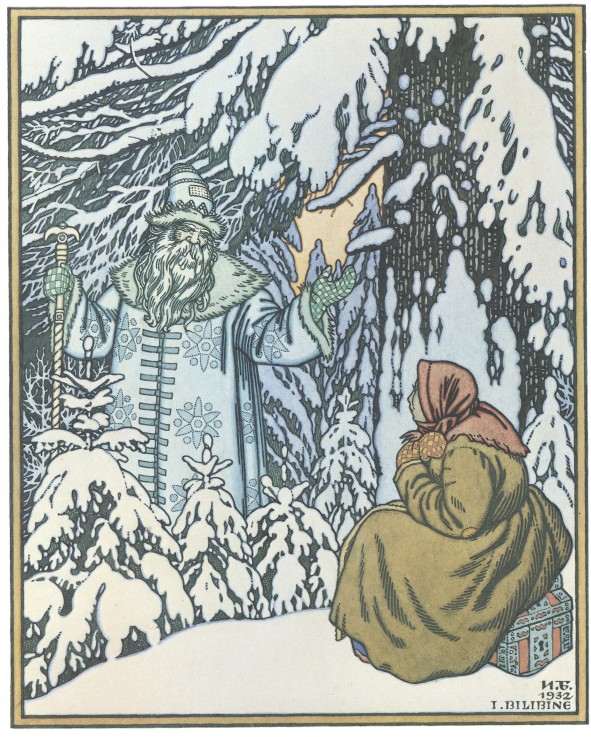 Illustration for the Fairy tale Morozko de Ivan Jakovlevich Bilibin