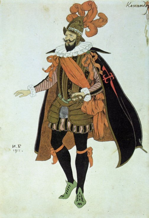 Commander. Costume design for the play Fuente Ovejuna by Lope de Vega de Ivan Jakovlevich Bilibin