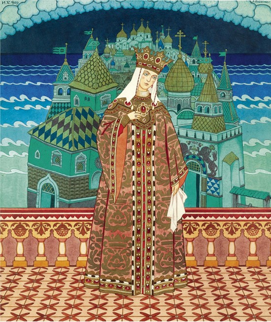 Militrissa. Costume design for the opera The Tale of Tsar Saltan by N. Rimsky-Korsakov de Ivan Jakovlevich Bilibin