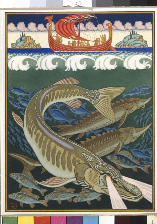 Sea Empire. Illustration for  Old Russian Legend "Volga" de Ivan Jakovlevich Bilibin