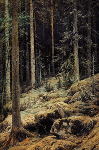 Shishkin / Forest Darkness / Painting de Iwan Iwanowitsch Schischkin