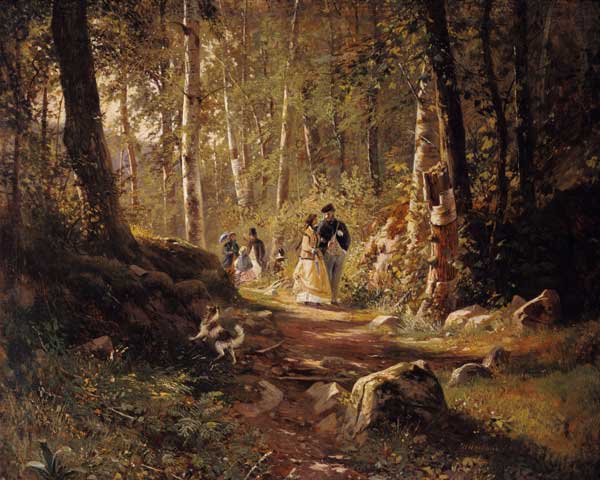 A walk in a forest de Iwan Iwanowitsch Schischkin
