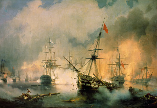 Sea battle of Navarino de Iwan Konstantinowitsch Aiwasowski