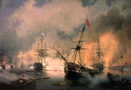 The Battle of Navarino, 20th October 1827 de Iwan Konstantinowitsch Aiwasowski