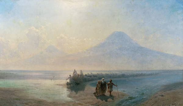 The Descent of Noah from Mount Ararat de Iwan Konstantinowitsch Aiwasowski