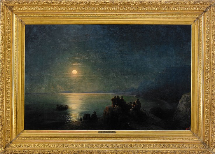 Ancient Greek poets by the water's edge in the Moonlight de Iwan Konstantinowitsch Aiwasowski