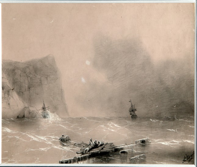 The disaster of the British fleet off the coast of Balaclava on November 14th, 1854 de Iwan Konstantinowitsch Aiwasowski
