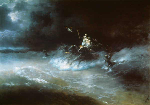 Poseidon's travel over the sea de Iwan Konstantinowitsch Aiwasowski