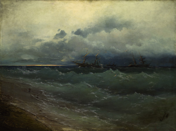 Aivasovski , Ship on a Stormy Sea de Iwan Konstantinowitsch Aiwasowski