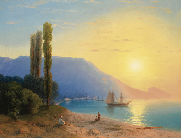 Sunset over Yalta de Iwan Konstantinowitsch Aiwasowski