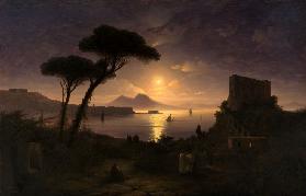 The Bay of Naples at Moonlit Night