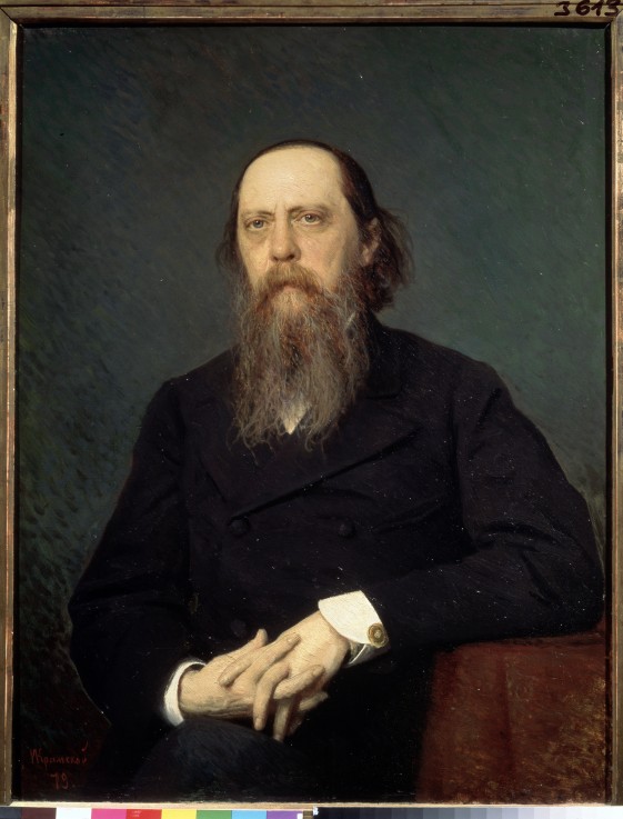 Portrait of the author Mikhail Saltykov-Shchedrin (1826-1889) de Iwan Nikolajewitsch Kramskoi