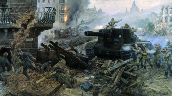 Straßenkampf der Artillerie in Berlin. 1945 de Iwan Wassiljewitsch Wladimirow
