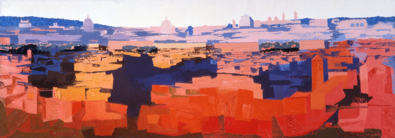 Rome, View from the Spanish Academy on the Gianicolo, Sunset, 1968 (oil on canvas) (see also 213353  de Izabella  Godlewska de Aranda