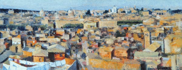 Rome, View from the Spanish Academy on the Gianicolo, 1968 (oil on canvas) (see also 213353 & 213354 de Izabella  Godlewska de Aranda