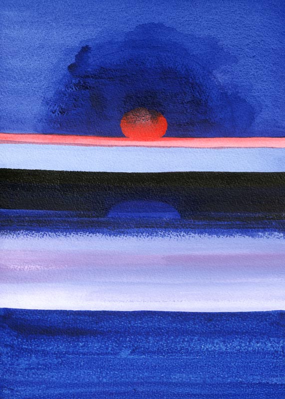 Seascape, Sunset, Helsinki, 1991 (acrylic on canvas)  de Izabella  Godlewska de Aranda