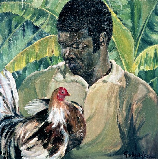 Abel with Fighting Cock, 1961 (oil on canvas)  de Izabella  Godlewska de Aranda
