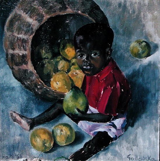 Fito, Twin Son of Abel, Haiti, 1961 (oil on board)  de Izabella  Godlewska de Aranda
