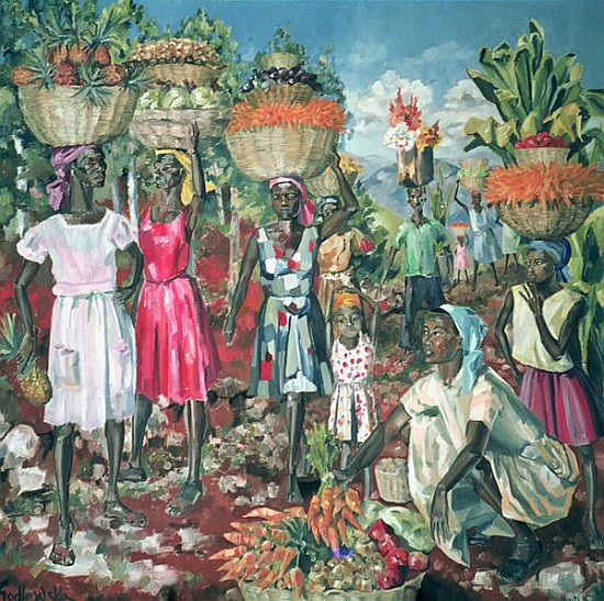 Les Marchandes, 1961 (oil on canvas)  de Izabella  Godlewska de Aranda
