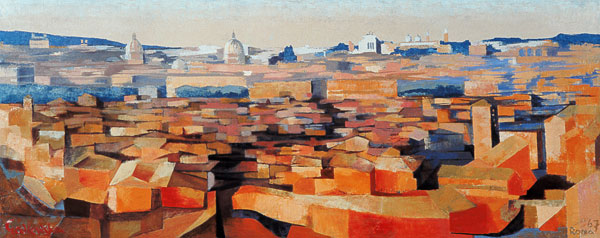 Rome, View from the Spanish Academy on the Gianicolo, Dusk de Izabella  Godlewska de Aranda