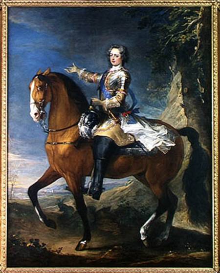 Equestrian Portrait of Louis XV (1710-74) at the age of thirteen de J. B. Parrocel