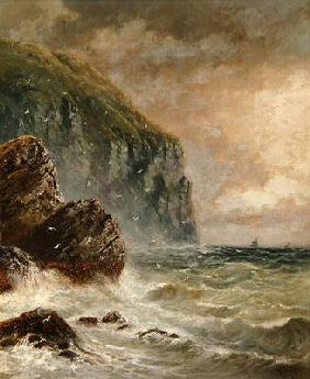 Seascape with Cliff, 1889 (oil on canvas)