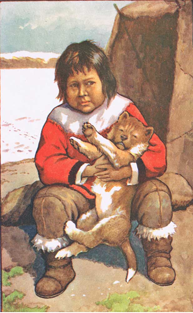 Eskimo child, from MacMillan school posters, c.1950-60s de J. Macfarlane