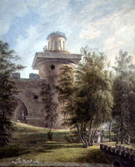 View of the Picturesque Park and Observatory at Tsarskoye Selo de J. Tearnof