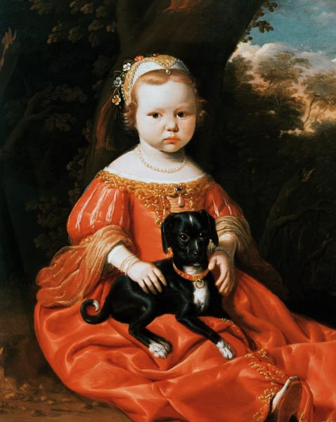 Portrait of a Girl with a Dog de Jacob Cuyp