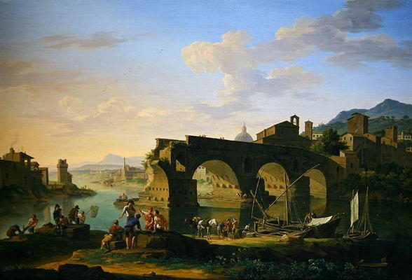 The Ponte Rotto in Rome (oil on canvas) de Jacob de Heusch