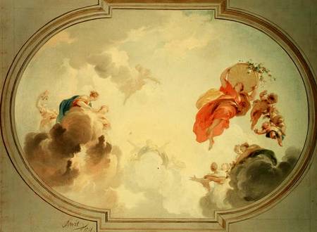 A Ceiling Design depicting the Apotheosis of Flora de Jacob de Wit