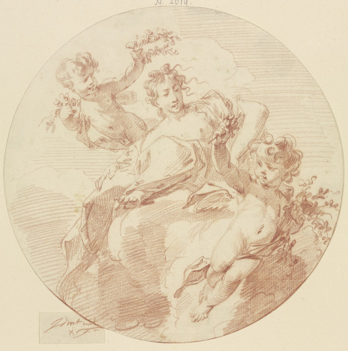 Flora with two genii de Jacob de Wit