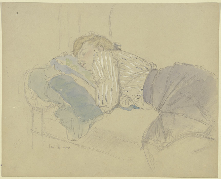Sleeping young woman de Jacob Happ