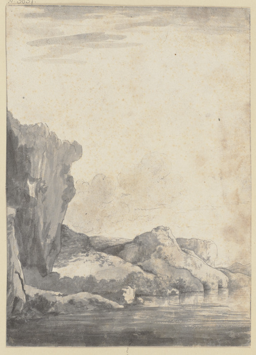 Rock section by the water de Jacob Isaacksz. van Ruisdael
