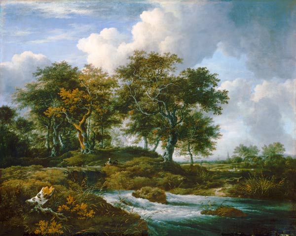 Oaks at a pouring brook. de Jacob Isaacksz van Ruisdael