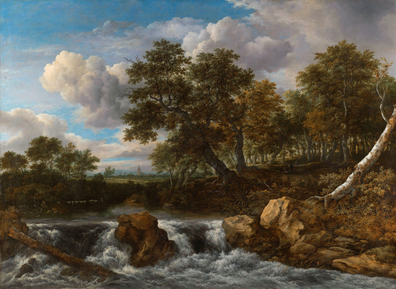 Landscape with Waterfall de Jacob Isaacksz van Ruisdael