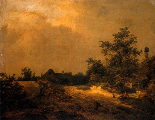 Farmhouses in the dunes de Jacob Isaacksz van Ruisdael