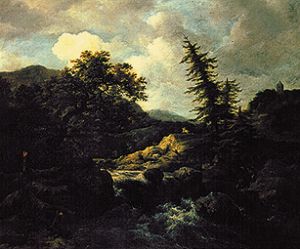 Mountain landscape with torrent. de Jacob Isaacksz van Ruisdael