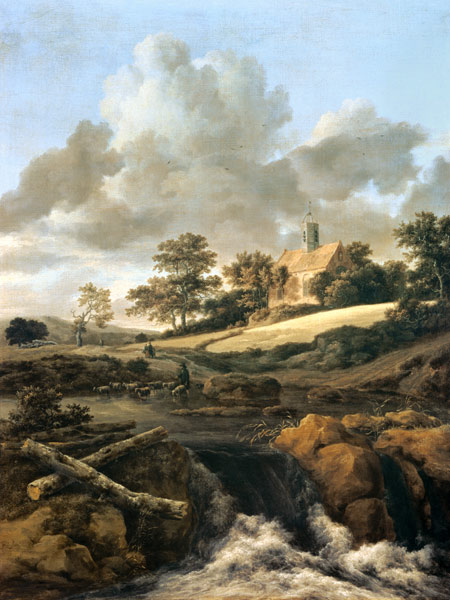 Landscape with a stream de Jacob Isaacksz van Ruisdael
