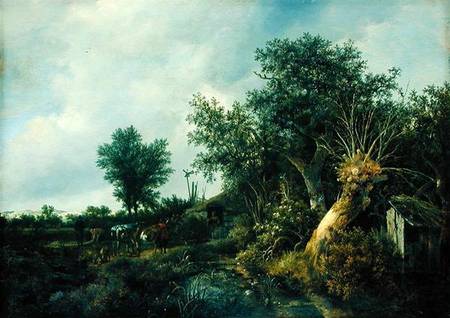 Landscape with a Hut de Jacob Isaacksz van Ruisdael