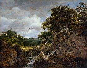 Hill landscape with chapel